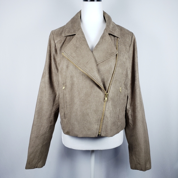NEW- J Crew factory Faux Suede Moto Jacket - Picture 5 of 13